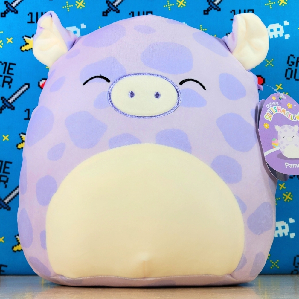 Squishmallow Pammy the Purple Pig 11" UltraSoft Easter Farm Pal Toy Plush NWT